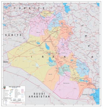 1:1.500.000 Ölçekli Irak Siyasi Haritası