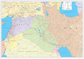 1:1.800.000 Ölçekli Ortadoğu Siyasi Haritası