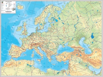 1:5.000.000 Ölçekli Avrupa Fiziki Haritası