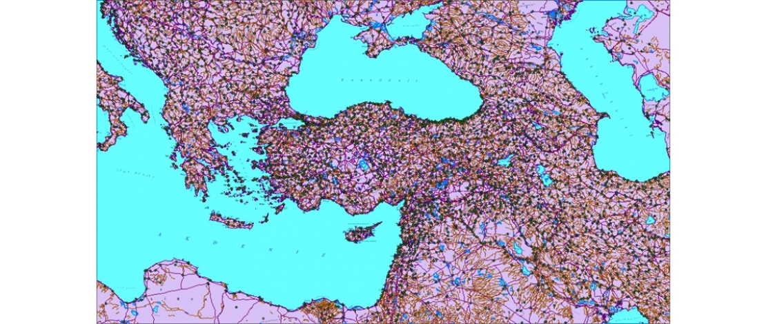 1/1.000.000 ölçekli Türkiye ve Çevre Ülkeler Haritasına ait vektör veriler güncellenerek satışa sunulmuştur.