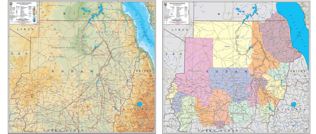 1/2.000.000 ölçekli Sudan Siyasi ve Fiziki Haritaları üretilerek satışa sunulmuştur.