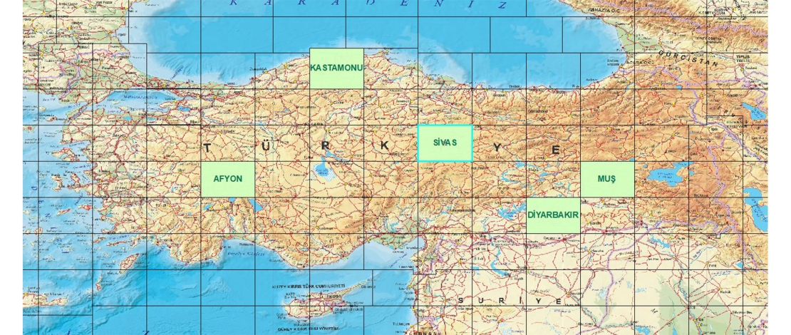 1/250.000 ölçekli AFYON, DİYARBAKIR, MUŞ, KASTAMONU ve SİVAS paftalarına ait ortofotolar, HGM KÜRE MASAÜSTÜ, HGM KÜRE MOBİL ve HGM ATLAS uygulamalarında güncellenmiştir.