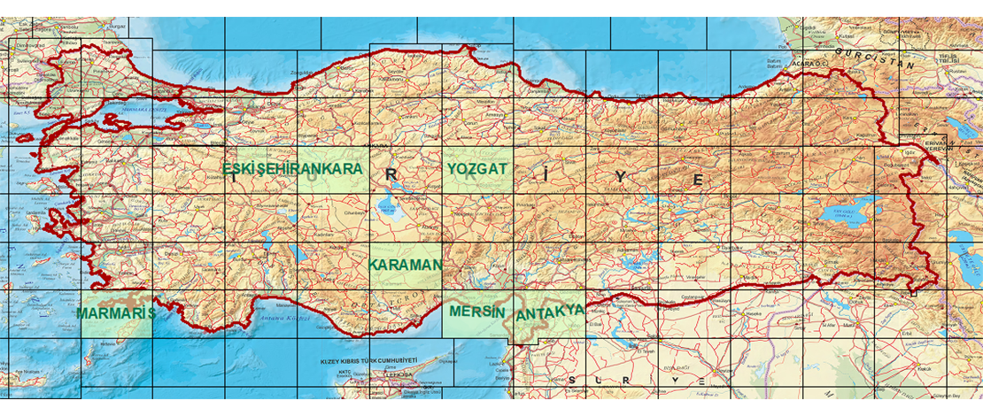 1/250.000 ölçekli Ankara, Antakya, Karaman, Marmaris, Mersin, Yozgat paftalarına ve Eskişehir şehir merkezine ait ortofotolar HGM KÜRE Masaüstü, HGM Mobil ve HGM Atlas uygulamalarında güncellenmiştir.