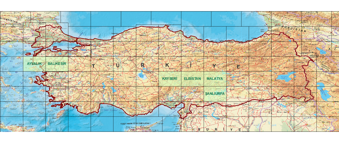 1/250.000 ölçekli Ayvalık paftasına ait ortofotolar ile bölgesel olarak Balıkesir, Kayseri, Elbistan, Malatya ve Şanlıurfa paftaları HGM Küre Masaüstü, HGM Mobil ve HGM Atlas uygulamalarında güncellenmiştir.