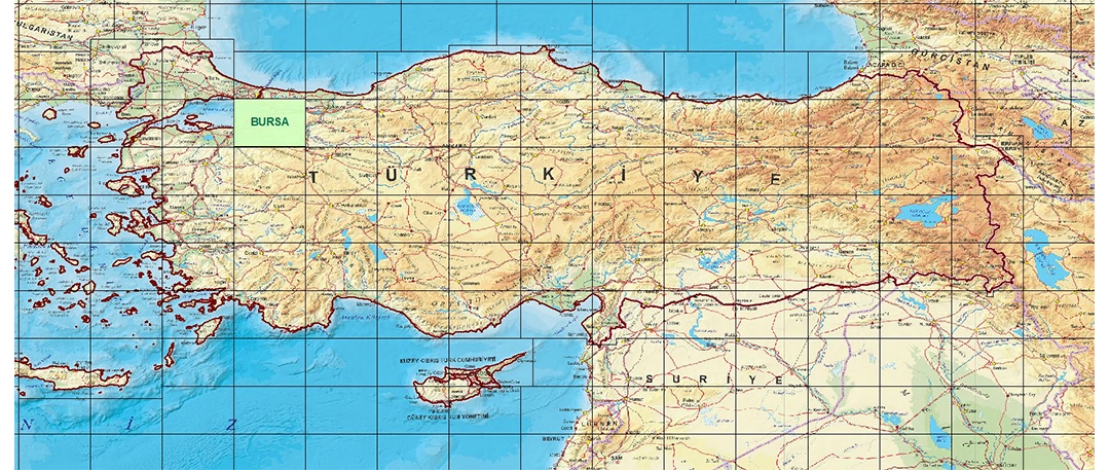 1/250.000 ölçekli BURSA paftasına ait ortofotolar, HGM KÜRE MASAÜSTÜ, HGM KÜRE MOBİL ve HGM ATLAS uygulamalarında güncellenmiştir.