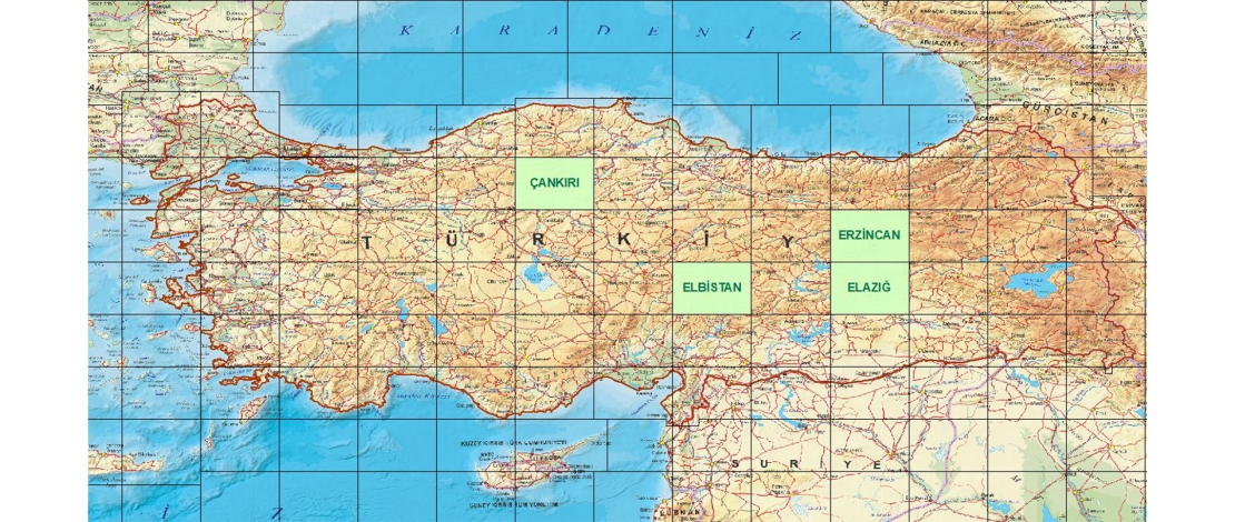 1/250.000 ölçekli ÇANKIRI, ELAZIĞ, ELBİSTAN ve ERZİNCAN paftalarına ait ortofotolar, HGM KÜRE MASAÜSTÜ, HGM KÜRE MOBİL ve HGM ATLAS uygulamalarında güncellenmiştir.