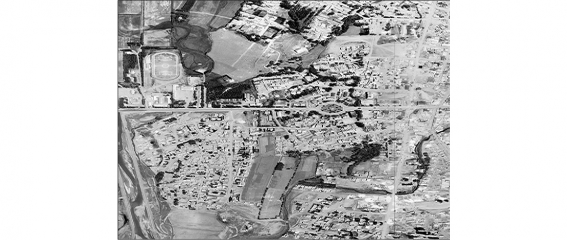 15 Nisan 1918 Tarihinde Düşman İşgalinden Kurtulan Ağrı’nın Harita Genel Müdürlüğü Tarafından 1976 Yılında Çekilen Hava Fotoğrafı