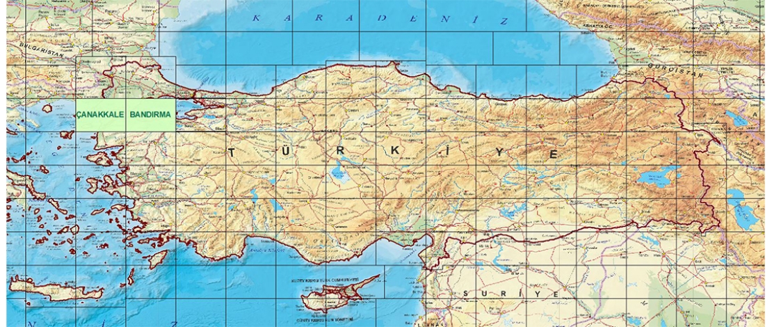 1/250.000 ölçekli BANDIRMA ve ÇANAKKALE paftalarına ait ortofotolar, HGM KÜRE MASAÜSTÜ, HGM KÜRE MOBİL ve HGM ATLAS uygulamalarında güncellenmiştir.