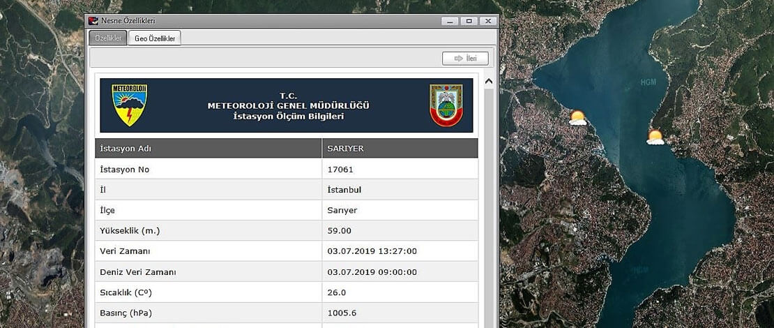 HGM Küre`de Sıcaklık, Basınç, Nem, Rüzgar Hızı, Yağış Durumu gibi Bölgesel Meteoroloji Verileri
