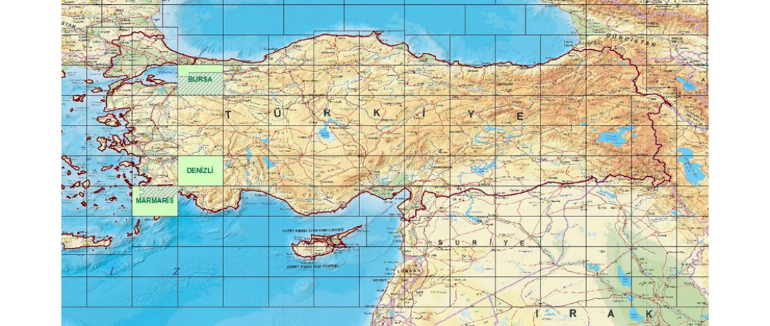 Üretimi tamamlanan 1/250.000 ölçekli BURSA, DENİZLİ ve MARMARİS paftalarına ait ortofotolar, HGM KÜRE MASAÜSTÜ ve MOBİL uygulamalarında güncellenmiştir.