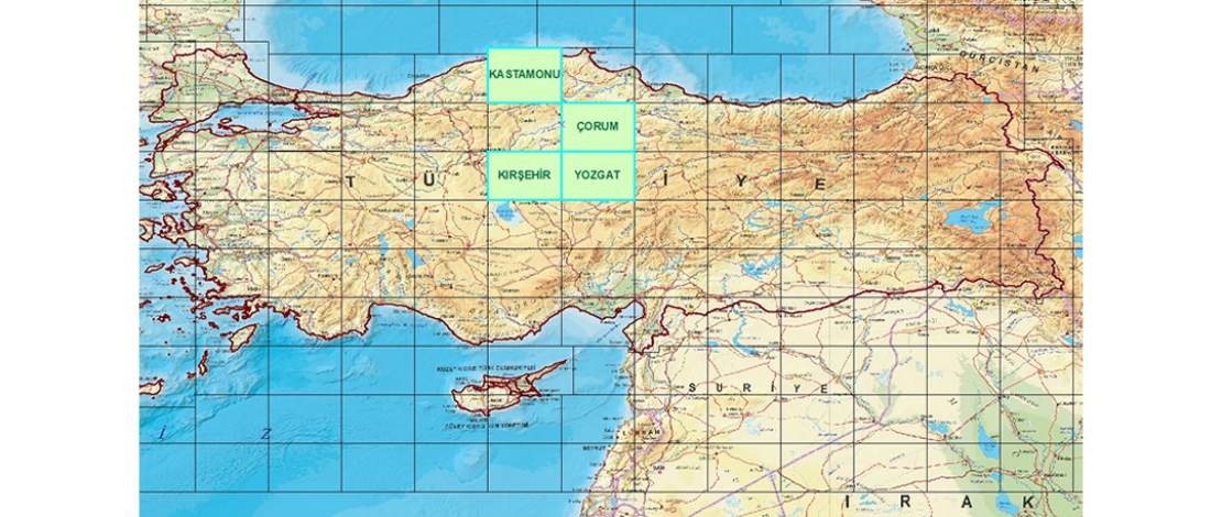 Üretimi tamamlanan 1/250.000 ölçekli ÇORUM, KASTAMONU, KIRŞEHİR ve YOZGAT paftalarına ait ortofotolar, HGM KÜRE MASAÜSTÜ ve MOBİL uygulamalarında güncellenmiştir.