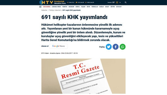 691 sayılı KHK yayımlandı.