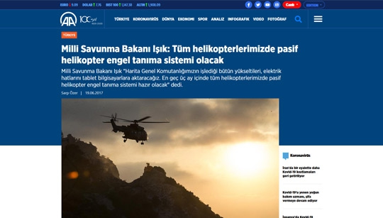 Milli Savunma Bakanı Işık: Tüm helikopterlerimizde pasif helikopter engel tanıma sistemi olacak