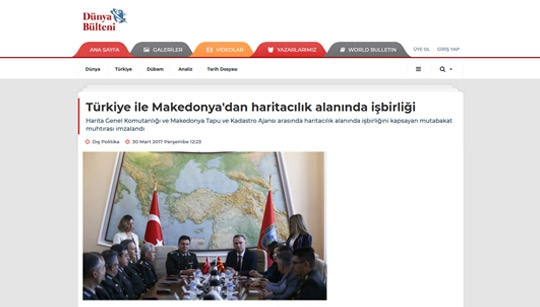 Türkiye ile Makedonya'dan Haritacılık Alanında İşbirliği