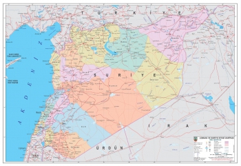 1:1.000.000 Ölçekli Lübnan ve Suriye Siyasi Haritası