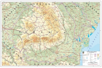 1:1.000.000 Ölçekli Raster Romanya Fiziki Haritası