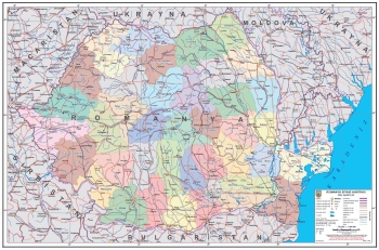 1:1.000.000 Ölçekli Romanya Siyasi Haritası