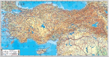 1:1.000.000 Ölçekli Türkiye Fiziki Haritası 
