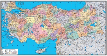 1:1.000.000 Ölçekli Türkiye Mülki İdare Bölümleri Haritası (Özel Malzeme)
