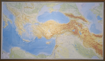 1:1.000.000 Ölçekli Türkiye ve Çevre Ülkeler Fiziki Plastik Kabartma Haritası