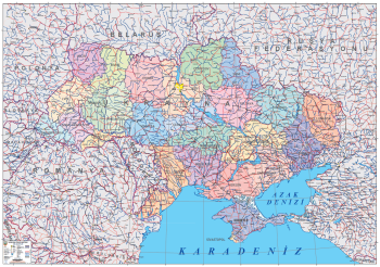 1:1.000.000 Ölçekli Ukrayna Siyasi Haritası