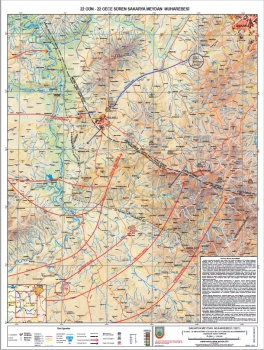 1:120.000 Ölçekli 22 Gün 22 Gece Süren Sakarya Meydan Muharebesi Haritası 