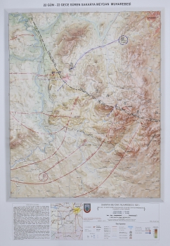 1:150.000 Ölçekli 22 Gün 22 Gece Süren Sakarya Meydan Muharebesi Plastik Kabartma Haritası