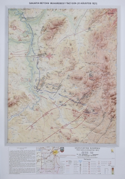 1:150.000 Ölçekli Sakarya Meydan Muharebesi 1 inci Gün Plastik Kabartma Haritası