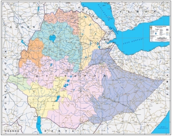 1:1.500.000 Ölçekli Etiyopya Siyasi Haritası