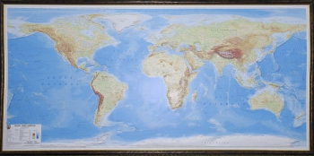 1:15.000.000 Ölçekli Dünya Fiziki Plastik Kabartma Haritası