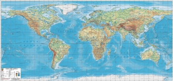 1:15.000.000 Ölçekli Raster Dünya Fiziki Haritası