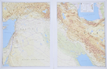 1:1.800.000 Ölçekli Ortadoğu Fiziki Plastik Kabartma Haritası