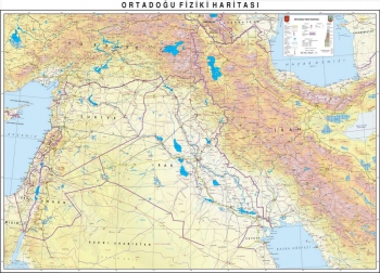 1:1.800.000 Ölçekli Raster Ortadoğu Fiziki Haritası
