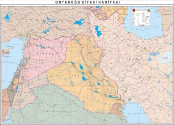 1:1.800.000 Ölçekli Raster Ortadoğu Siyasi Haritası