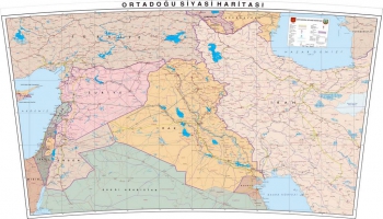 1:1.800.000 Ölçekli Raster Ortadoğu Siyasi Haritası