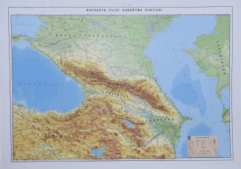 1:2.000.000 Ölçekli Kafkaslar Fiziki Plastik Kabartma Haritası