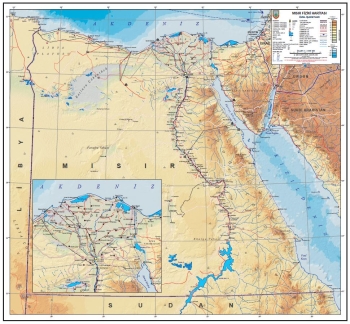 1:2.000.000 Ölçekli Mısır Fiziki Haritası