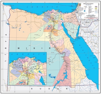 1:2.000.000 Ölçekli Mısır Siyasi Haritası