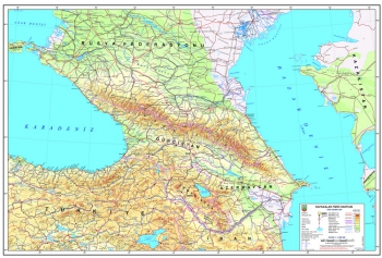 1:2.000.000 Ölçekli Raster Kafkaslar Fiziki Haritası