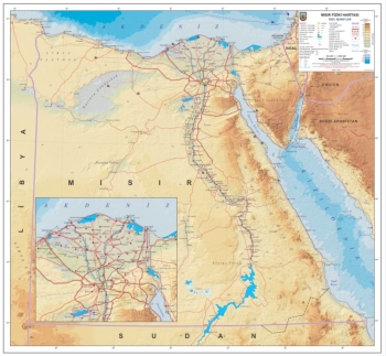 1:2.000.000 Ölçekli Raster Mısır Fiziki Haritası