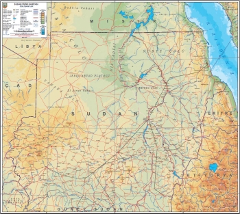 1:2.000.000 Ölçekli Sudan Fiziki Haritası