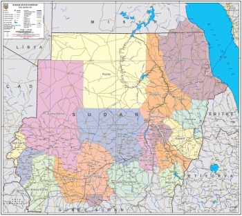 1:2.000.000 Ölçekli Sudan Siyasi Haritası