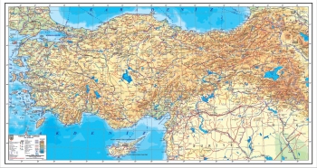 1:2.000.000 Ölçekli Türkiye Fiziki Haritası