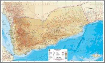  1:2.000.000 Ölçekli Yemen Fiziki Haritası