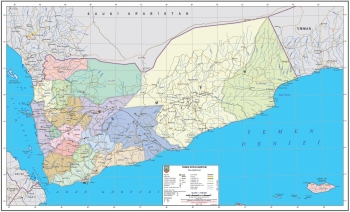  1:2.000.000 Ölçekli Yemen Siyasi Haritası