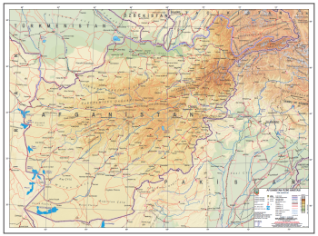 1:2.200.000 Ölçekli Afganistan Fiziki Haritası