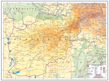 1:2.200.000 Ölçekli Afganistan Plastik Kabartma Haritası