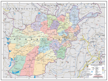 1:2.200.000 Ölçekli Afganistan Siyasi Haritası