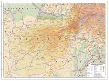 1:2.200.000 Ölçekli Raster Afganistan Fiziki Haritası