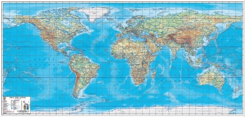 1:25.000.000 Ölçekli Dünya Fiziki Haritası